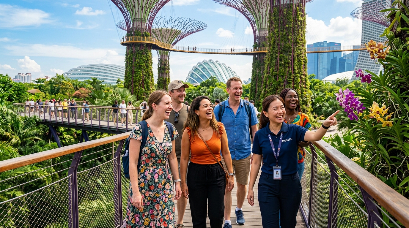Priya Nair guiding guests in Gardens by the Bay