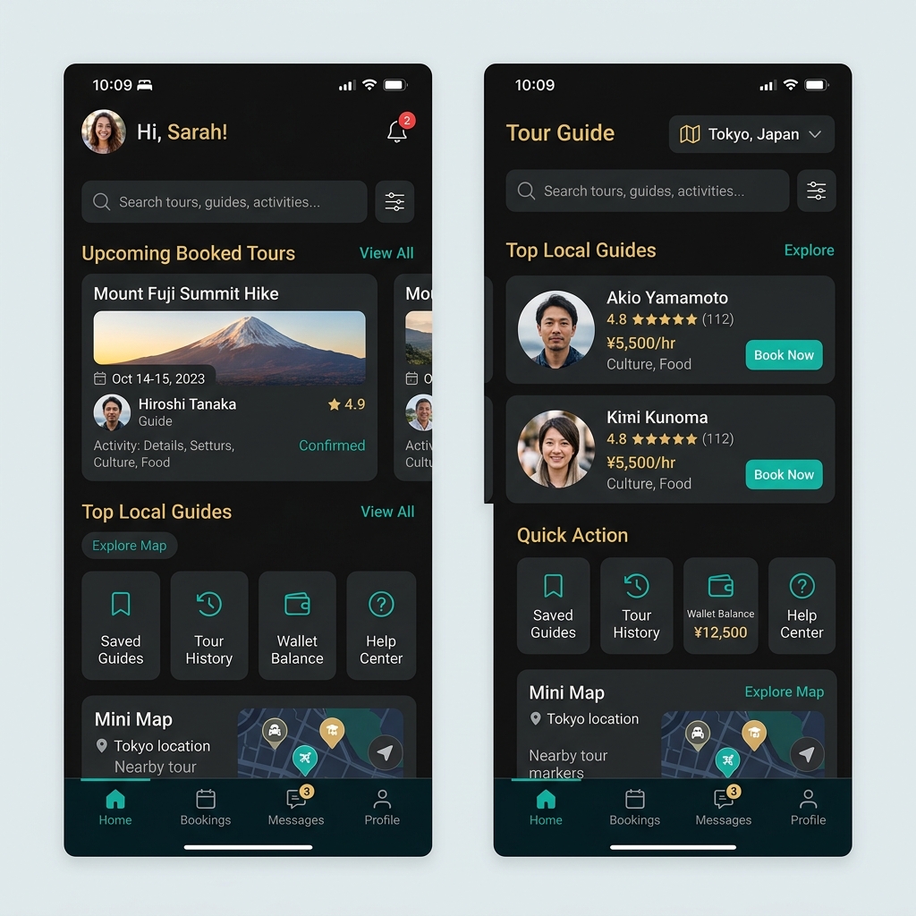 HostSG Mobile App Dashboard Interface